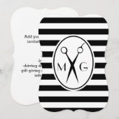 Scissor Monogram Initialen Hair Stylist Barber Sho Kaart (Voorkant / Achterkant)
