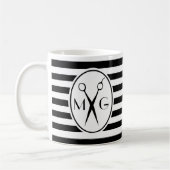 Scissor Monogram Initialen Hair Stylist Barber Sho Koffiemok (Links)