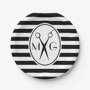 Scissor Monogram Initialen Hair Stylist Barber Sho Papieren Bordje