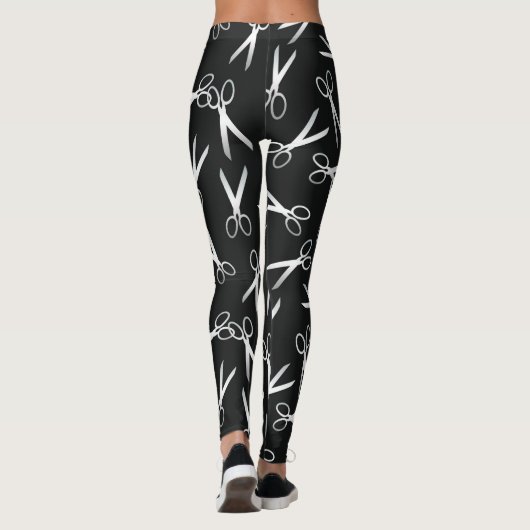 Scissor Pattern Silver & Black Leggings (Achterkant)