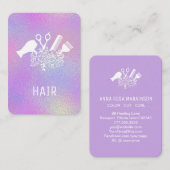 *~* Scissors Comb Flowers Brush RainbowAP6 Visitekaartje (Voorkant / Achterkant)