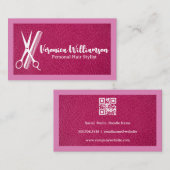 Scissors Comb | Hair Stylist Logo | Leather Visitekaartje (Voorkant / Achterkant)