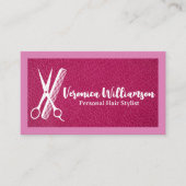 Scissors Comb | Hair Stylist Logo | Leather Visitekaartje (Voorkant)