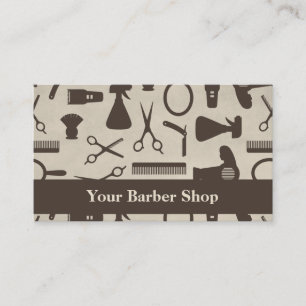 Scissors Hair Cut Pattern Barber Shop Visitekaartje