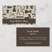 Scissors Hair Cut Pattern Barber Shop Visitekaartje (Voorkant / Achterkant)