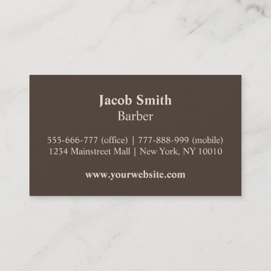 Scissors Hair Cut Pattern Barber Shop Visitekaartje (Achterkant)