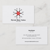 Scissors Hair Stylist Beauty Salon White Monogram Visitekaartje (Voorkant / Achterkant)