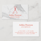 Scissors Logo Haarstylist Marble & Roos Gold Visitekaartje (Voorkant / Achterkant)