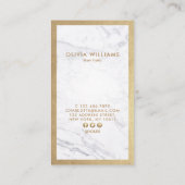 Scissors & Marble Hair Stylist Appointment Vertica Visitekaartje (Achterkant)