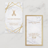 Scissors & Marble Hair Stylist Appointment Vertica Visitekaartje (Voorkant / Achterkant)