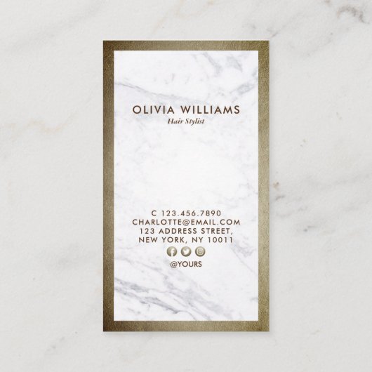 Scissors marble Hair Stylist Appointment Verticaal Visitekaartje (Achterkant)