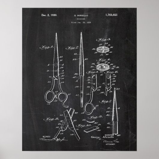 Scissors Patent Poster (Voorkant)