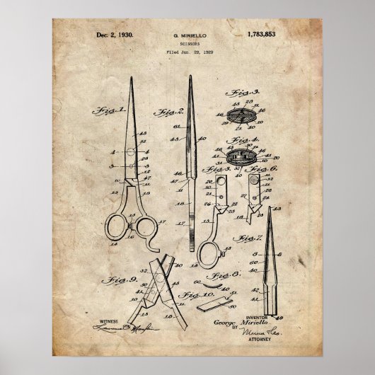 Scissors Patent Poster (Voorkant)