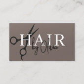 Scissors QR Code Hair Stylist Matte Brown Visitekaartje (Voorkant)
