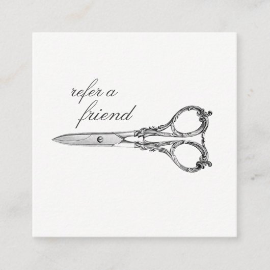 scissors verwijzingssalon clientkaarten aanbevelingskaartje (Voorkant)