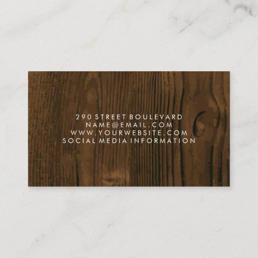 Scissors Wood Background Visitekaartje (Achterkant)