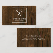 Scissors Wood Background Visitekaartje (Voorkant / Achterkant)