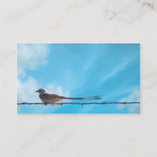 scissortail flycatcher bird natuur blue sky custom visitekaartje (Achterkant)