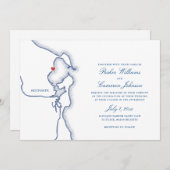 Scituate Harbour MA Kaart Elegant Navy Blue Bruilo (Voorkant / Achterkant)