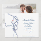 Scituate Harbour Massachusetts Kaart Elegant Weddi (Voorkant / Achterkant)