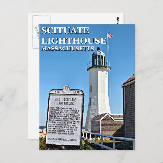 Scituate Lighthouse, Massachusetts Briefkaart (Voorkant / Achterkant)