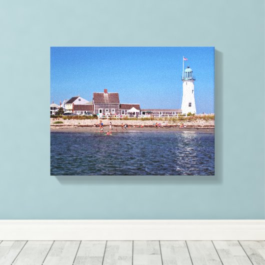 Scituate Lighthouse, Massachusetts Canvas Afdruk (Insitu (Houten vloer))