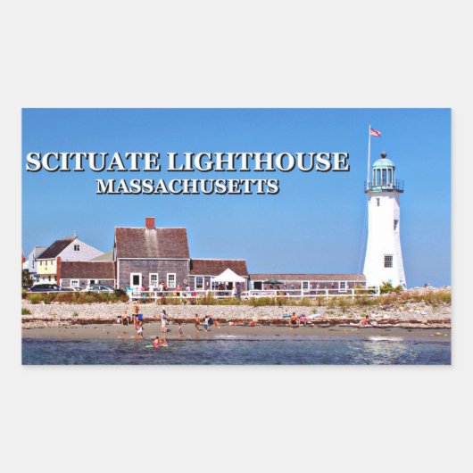 Scituate Lighthouse, Massachusetts Rechthoekige Sticker (Voorkant)