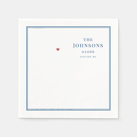 Scituate Massachusetts Kaart Achternaam Postcode Servet (Voorkant)