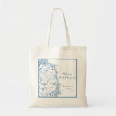 Scituate Massachusetts Kaart Elegant Bruiloft Welk Tote Bag (Voorkant)