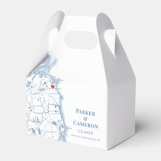 Scituate Massachusetts Trouwkaart Elegant Bedankdoosjes (Voorkant Zijde)