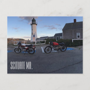 Scituate Massachusetts Vuurtoren & Moto Briefkaart