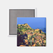 SCL001 TAORMINA - Sicilië - Italië - Fridge Magneet (Voorkant / Achterkant)