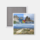 SCL005 Golf VAN CASTELLAMMARE Mozaïek, Italië, Koe Magneet (Voorkant / Achterkant)