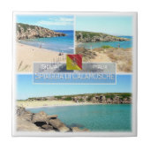 SCL010 CALAMOSCHE STRAND, Mozaïek, Sicilië, Tegeltje (Voorkant)