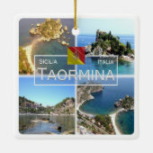SCL017 TAORMINA Isola Bella, mozaïek, Sicilië Keramisch Ornament (Achterkant)