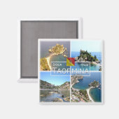 SCL017 TAORMINA Isola Bella, mozaïek, Sicilië Magneet (Voorkant / Achterkant)