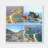 SCL017 TAORMINA Isola Bella, mozaïek, Sicilië Magneet (Voorkant)