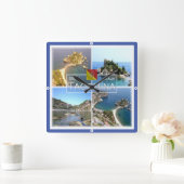 SCL017 TAORMINA Isola Bella, mozaïek, Sicilië Vierkante Klok (Huis)