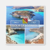 SCL027 ISOLA DEI CONIGLI, Mozaïek, Sicilië, Koelka Magneet (Voorkant)