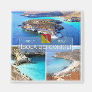 SCL027 ISOLA DEI CONIGLI, Mozaïek, Sicilië, Koelka Magneet