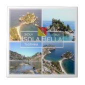 SCL028 TAORMINA, Isola Bella, Mozaïek, Tegeltje (Voorkant)