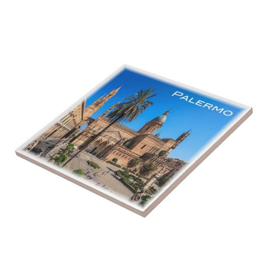 SCL030 PALERMO, Panorama, Sicilië, Italië Tegeltje (Zijkant)