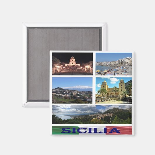 SCL054 SICILY - Mozaïek - Italië - Fridge Magneet (Voorkant / Achterkant)