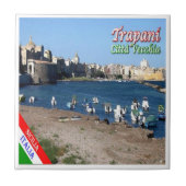SCL057 TRAPANI, oude stad, Sicilië, Tegeltje (Voorkant)