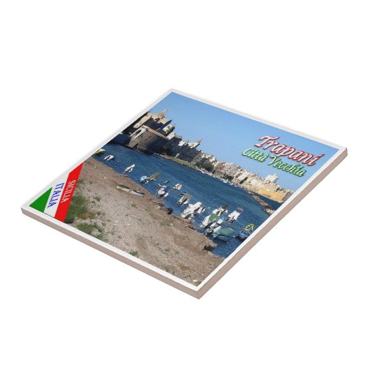 SCL057 TRAPANI, oude stad, Sicilië, Tegeltje (Zijkant)