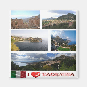 SCL062 TAORMINA I Love - Mosaic - Sicily - Fridge Magneet