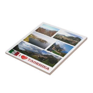 SCL062 TAORMINA I Love, Mozaïek, Sicilië, Tegeltje