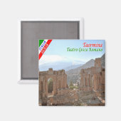 SCL065 TAORMINA, Sicilië, Italië, Koelkast Magneet (Voorkant / Achterkant)