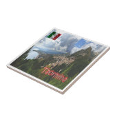 SCL066 TAORMINA, Uitzicht, Sicilië, Tegeltje (Zijkant)