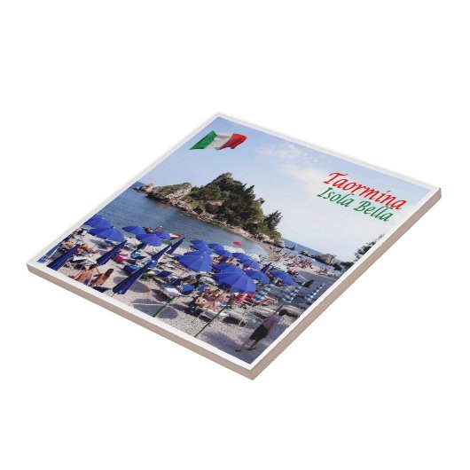 SCL067 TAORMINA, Isola Bella, Sicilië, Tegeltje (Zijkant)